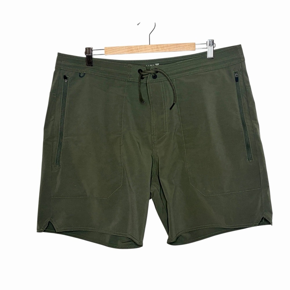 Roark Layover Trail Shorts Green Mens Size 38 Hybrid Hiking Polyester Nylon Tech